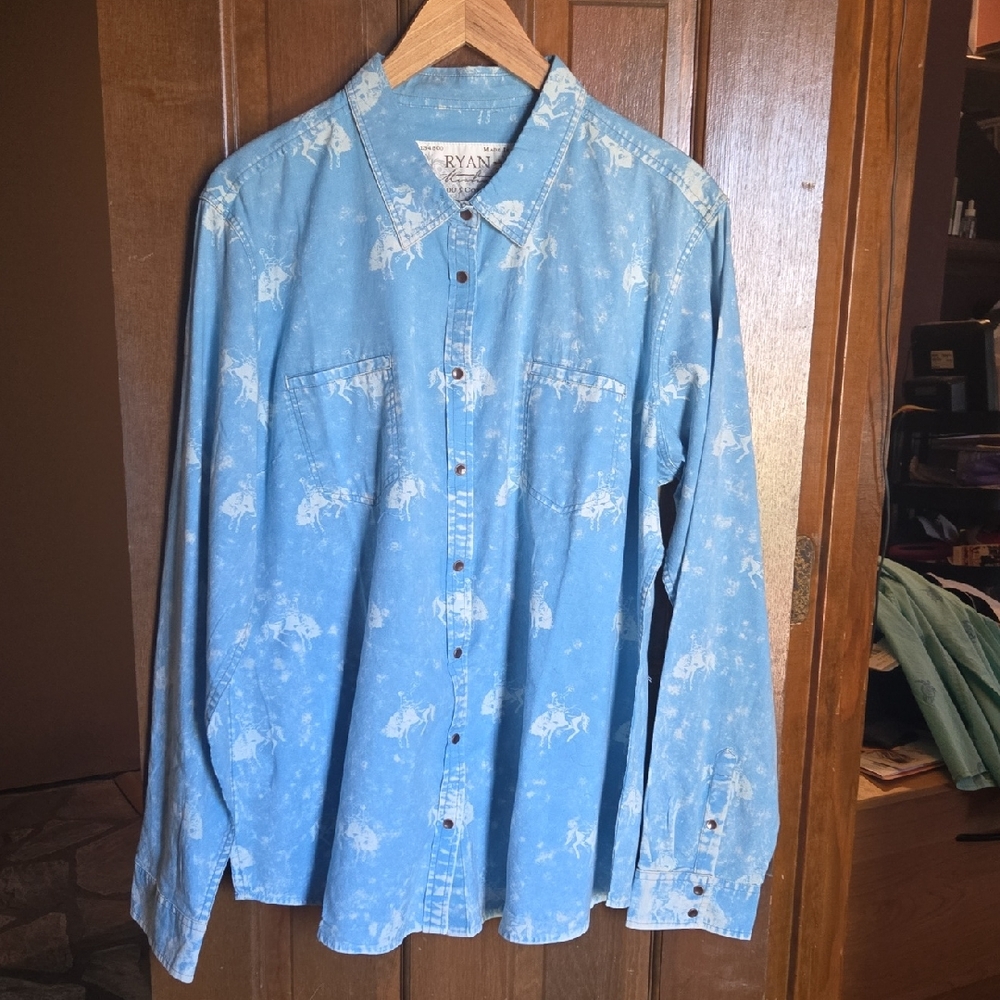 Ryan Michael Button Down Barn Fly Bucking Shirt N1022a